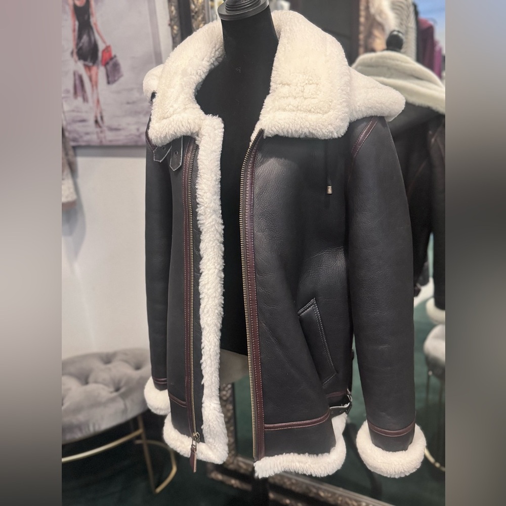 Mens Sheepskin Bomber Coat